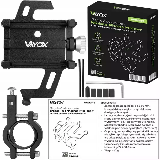 Vayox VA0345 Черный Держатель для Телефона на Велосипед