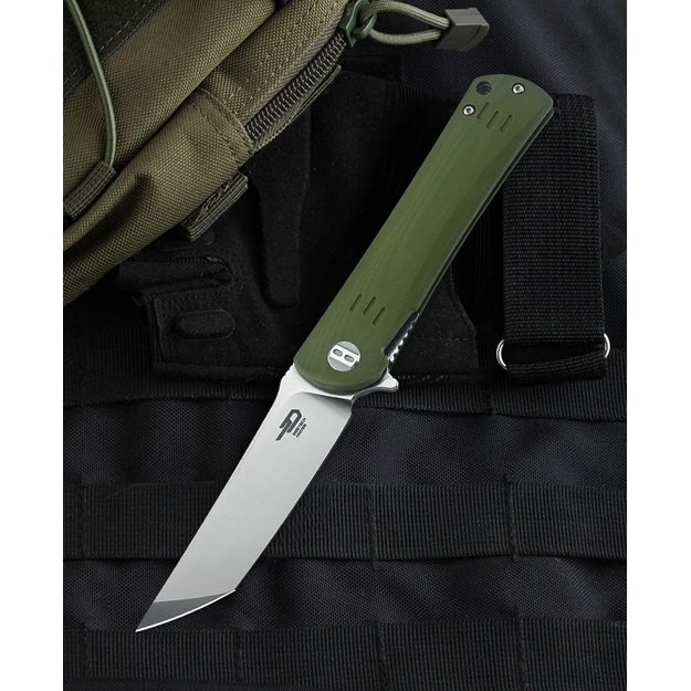 Нож Bestech Kendo, цвет Army Green G10, Stonewashed / Satin D2 (BG06B-1)
