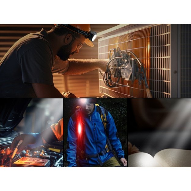 COB LED žibintuvėlis ant galvos