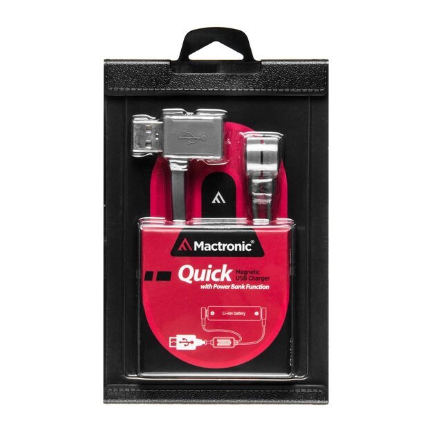 Magnetinis USB Li-ion akumuliatorių įkroviklis su PowerBank funkcija MAC0012