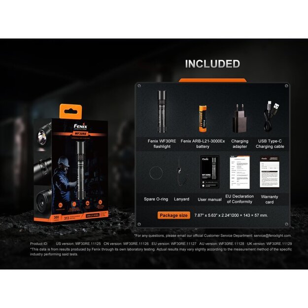 Fenix ​​WF30RE žibintuvėlis sprogiai aplinkai