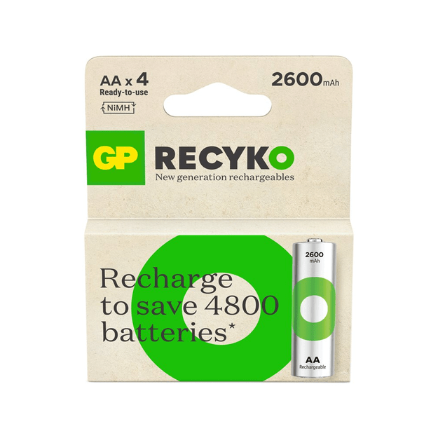 GP ReCyko pakraunamos baterijos 2600mAh AA (2700 Series, 4 vnt)