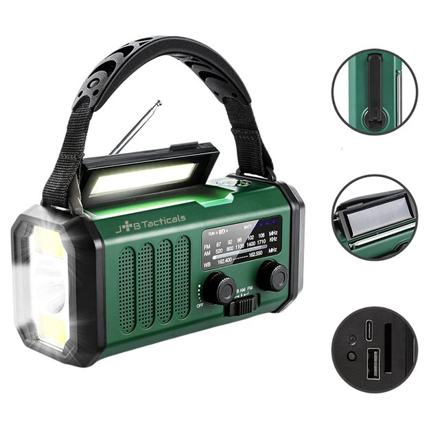 Avarinis radijas su Powerbank 20000mAh Žalia