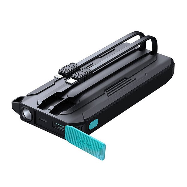 Powerbank Joyroom JR-L017 10000mAh, 22.5W, с кабелем Lightning + USB-C (черный)