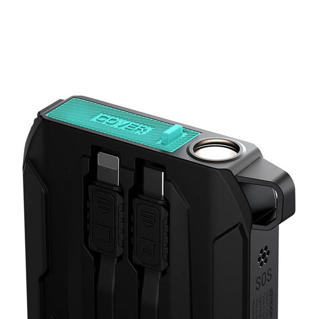 Powerbank Joyroom JR-L017 10000mAh, 22.5W, с кабелем Lightning + USB-C (черный)