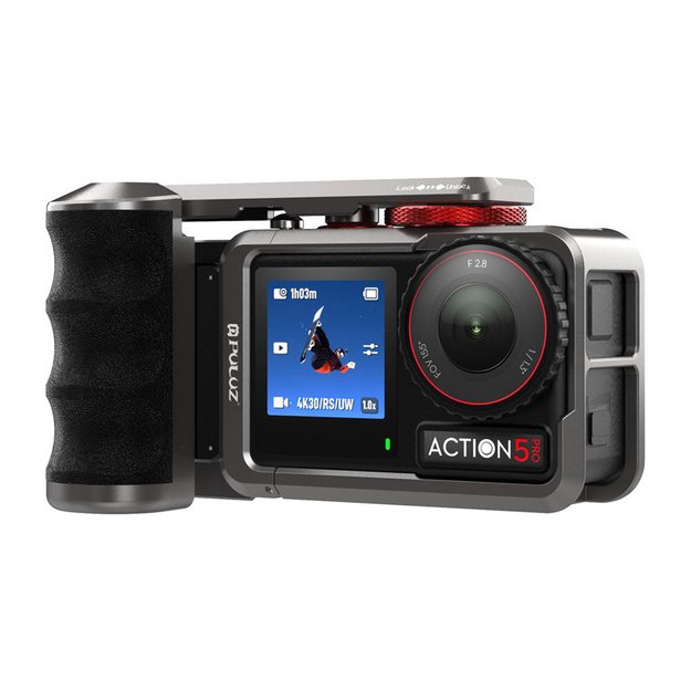 Metal protective case with Puluz handle for DJI Osmo Action 5 Pro / Action 4 / Action 3