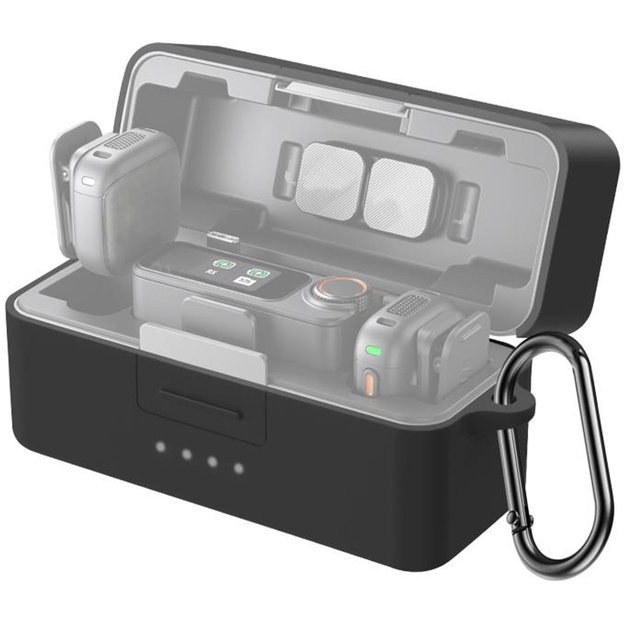 PULUZ Silicone Charging Case Protective Cover for DJI Mic 3 (Black)