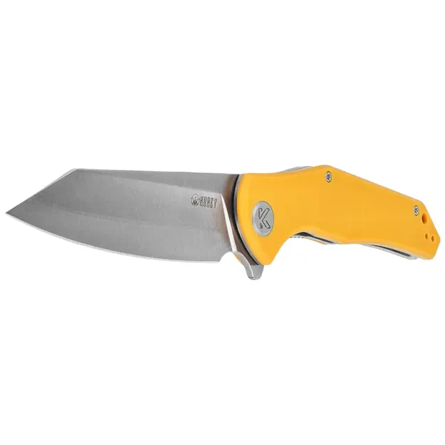 Нож Kubey Flash KU158N, желтый G10, сатиновый San Mai M2