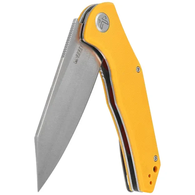 Нож Kubey Flash KU158N, желтый G10, сатиновый San Mai M2