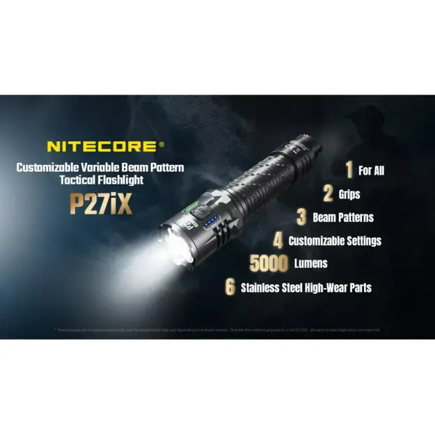 Тактический светодиодный фонарь Nitecore P27iX, 5000 люмен