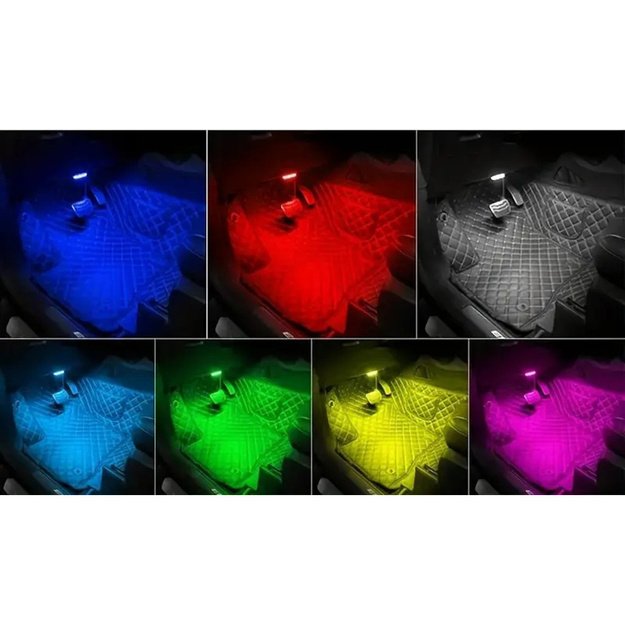Automobilio vidaus apšvietimo 6LED RGB lemputė