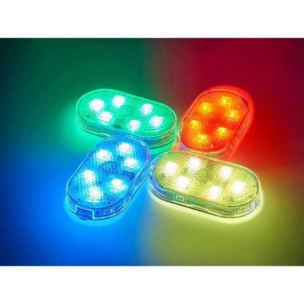 Automobilio vidaus apšvietimo 6LED RGB lemputė