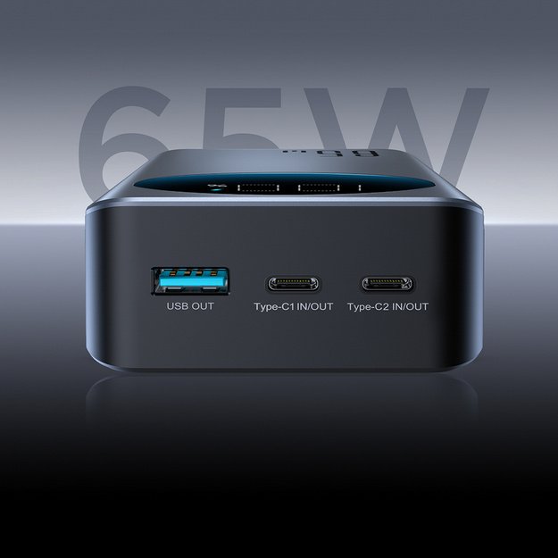 Joyroom JR-PBF05 Pro 30000mAh 65W išorinė baterija su skaitmeniniu ekranu, 2x USB-C ir 1x USB-A, juoda