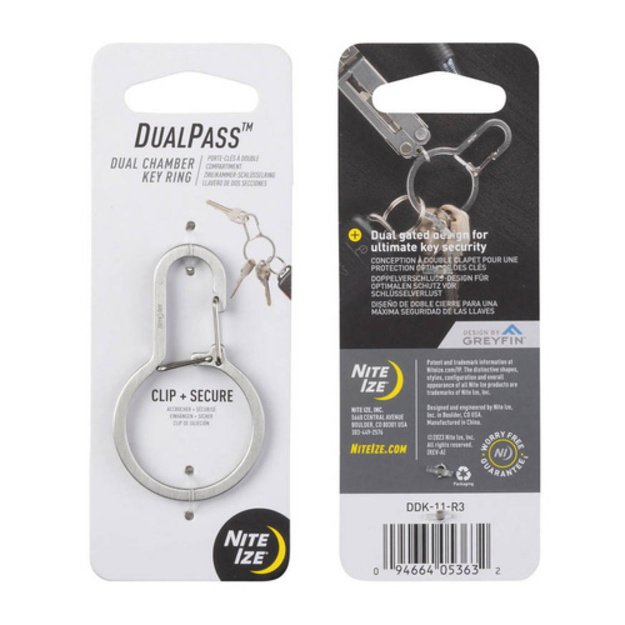 Nite Ize – DualPass Dual Chamber Carabiner – Steel – Silver – DDK-11-R3