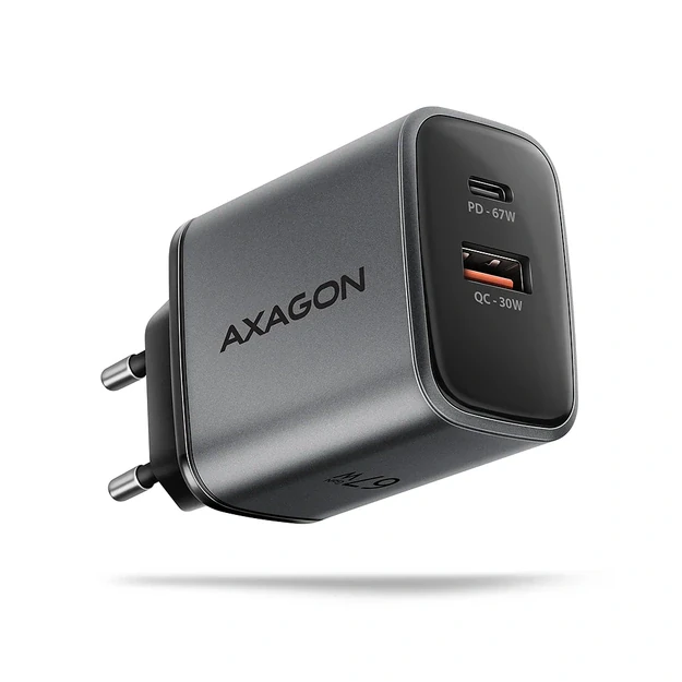 Axagon PD3.0 ir QC4+ 2xOUTPUTS sieninis įkroviklis 67W ACU-PQ67