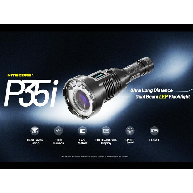 Nitecore P35i - LED ir lazerinis žibintuvėlis