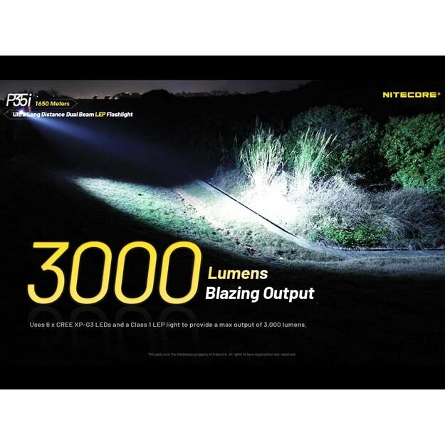 Nitecore P35i - LED ir lazerinis žibintuvėlis