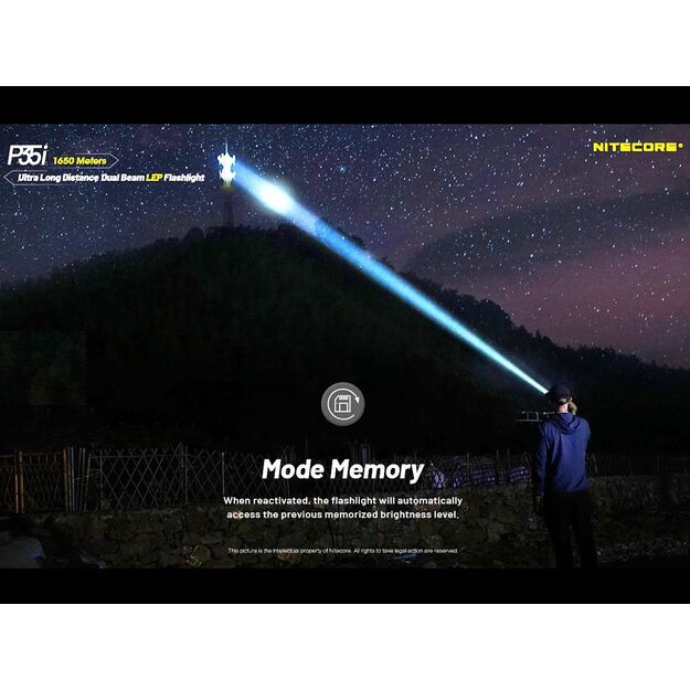 Nitecore P35i - LED ir lazerinis žibintuvėlis