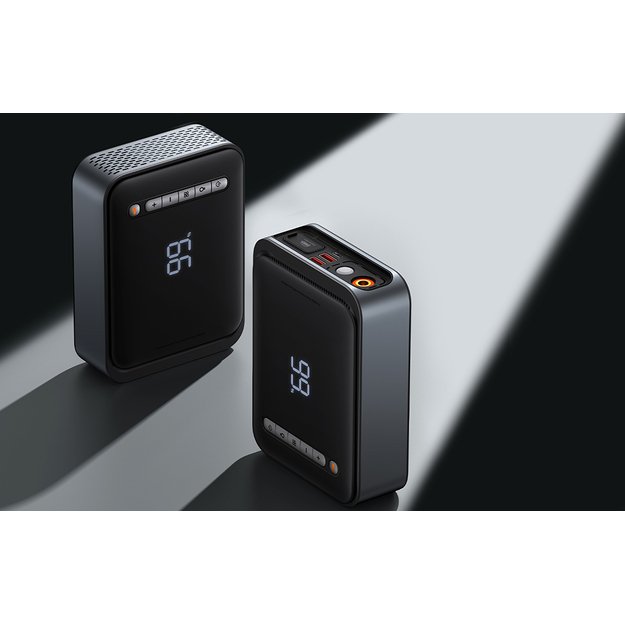 Powerbank / Starteris + kompresorius 2in1 Baseus Super Energy Car Jump Starter, 8000mAh, 1000A USB (juodas)