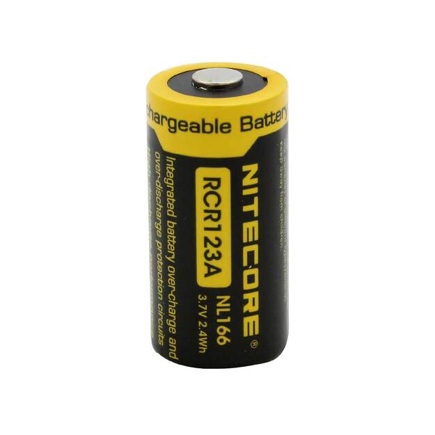 Nitecore RCR123A 650mAh 3.7V 2.4Wh pakraunama baterija NL166