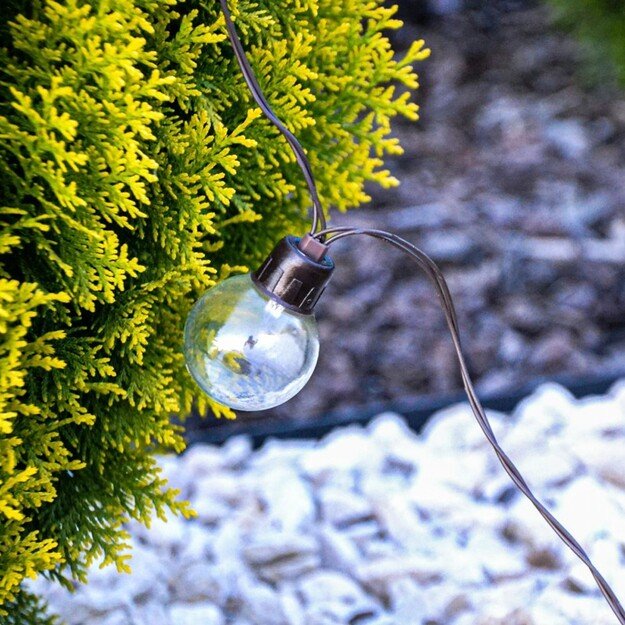 GLADI 2 30LED G40 10.6 m lauko lempučių girlianda su saulės baterija