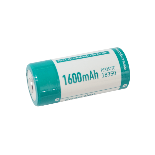 Keeppower 18350 – *1600 мАч 3,6 В – 3,7 В литий-ионный аккумулятор (заряжается через USB-C) P18350TC