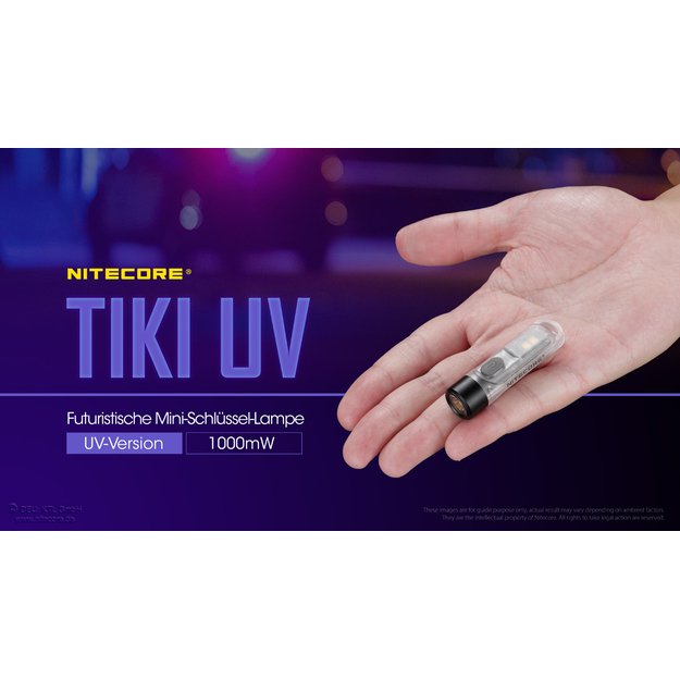 Nitecore TIKI UV įkraunamas LED raktų žibintuvėlis