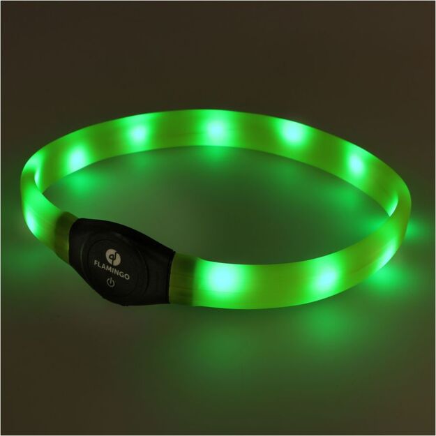 Šviečiantis šuns antkaklis Flamingo Jumbo, geltonos spalvos