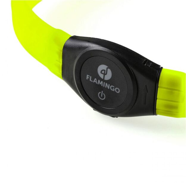 Šviečiantis šuns antkaklis Flamingo Jumbo, geltonos spalvos
