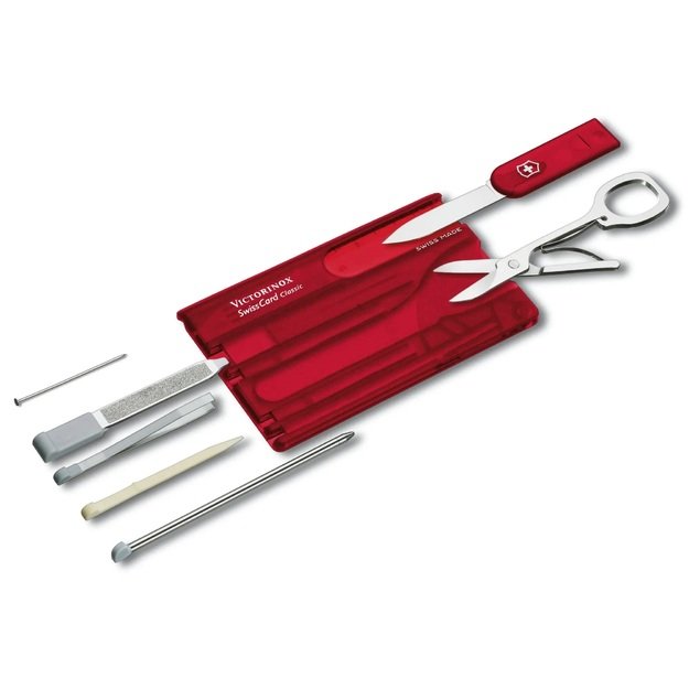 Victorinox SwissCard Classic komplektas, rot transparent 0.7100.T