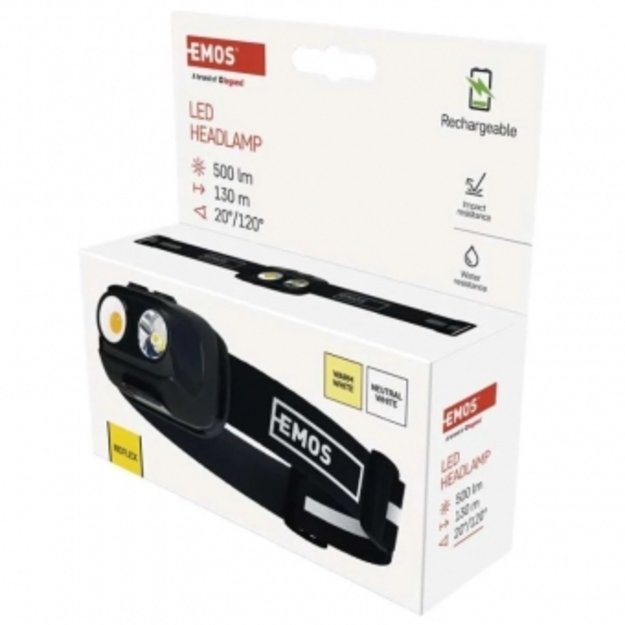 Įkraunamas LED žibintuvėlis 500lm, COB-LED P3542