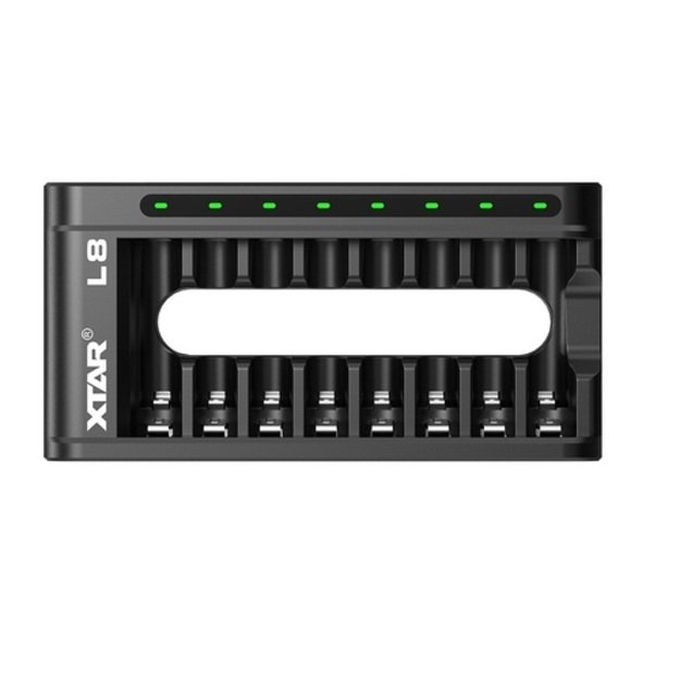 XTAR L8 AA/AAA зарядное устройство 1.5V Li-ION/NiMH, 8 каналов, USB-C
