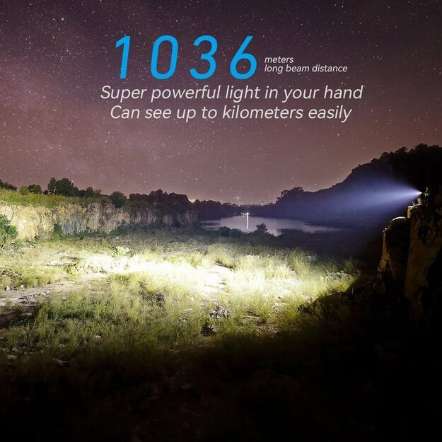 Imalent MS12 Mini-C 65000lm, 1036 metrų šiltai baltos šviesos žibintuvėlis