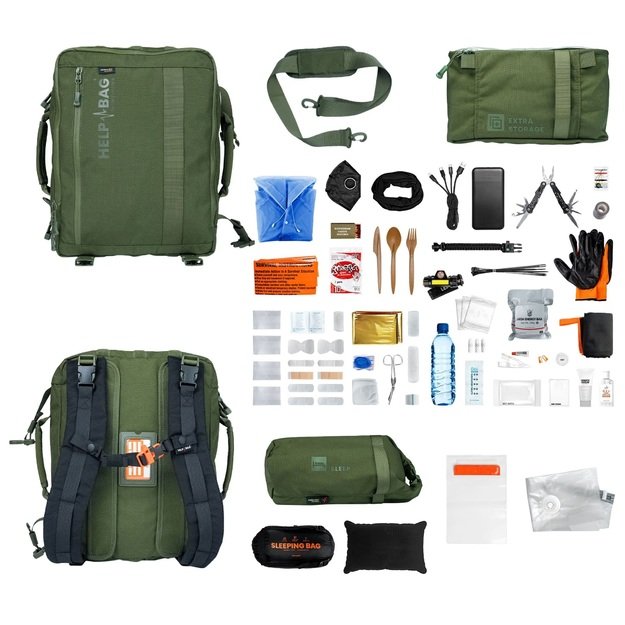 Help Bag Essential emergency kit Olive green
