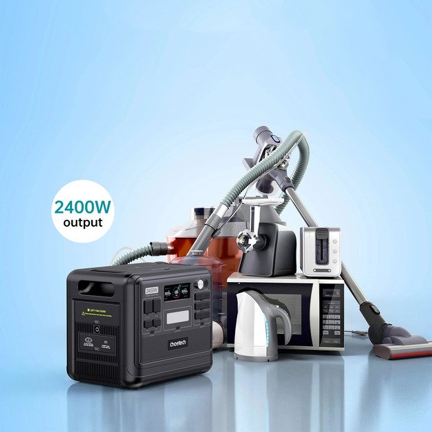 Choetech BS008 2400W kintamosios srovės maitinimo stotis - juoda