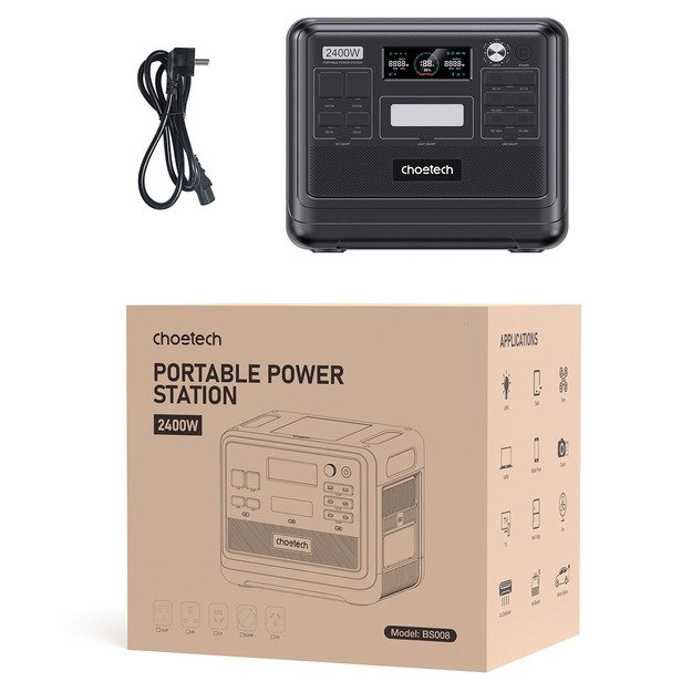 Choetech BS008 2400W kintamosios srovės maitinimo stotis - juoda