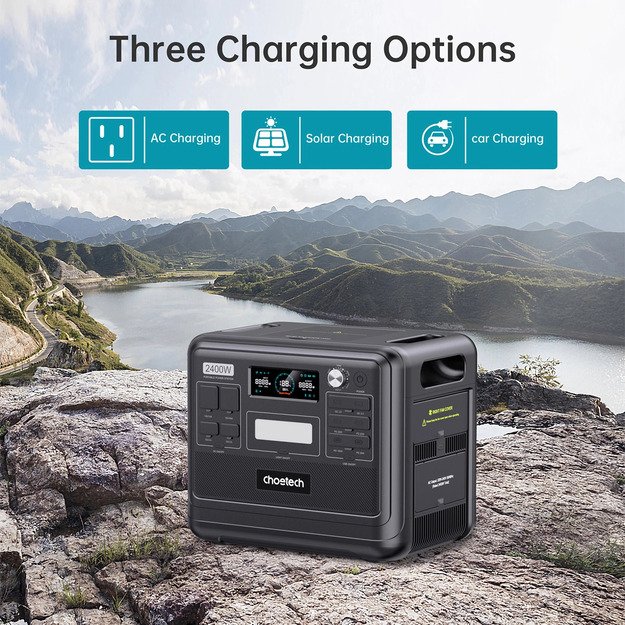 Choetech BS008 2400W kintamosios srovės maitinimo stotis - juoda