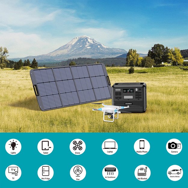 Choetech BS008 2400W kintamosios srovės maitinimo stotis - juoda