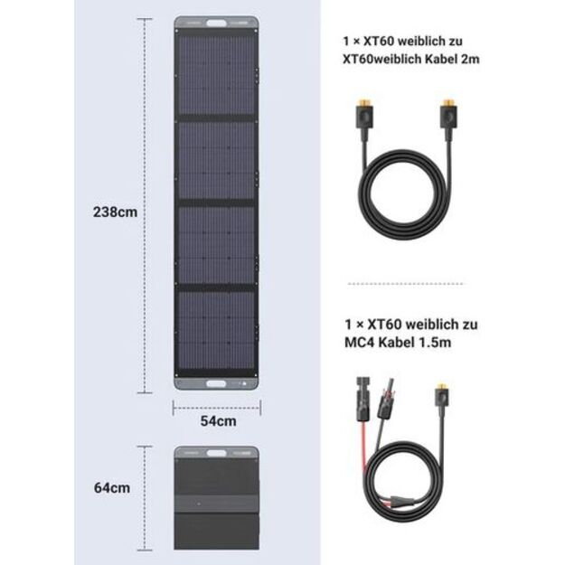 UGREEN SC200 200W saulės panelė sulankstoma su XT60 jungtimi skirta energijos stotelėms 