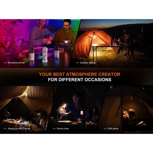 Fenix ​​CL22R LED stovyklavimo žibintas su USB Baltas