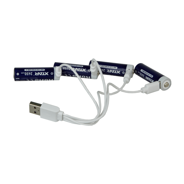 Литий-ионные аккумуляторы XTAR AA 1.5V 2450 мАч с портом USB-C, 4 шт.