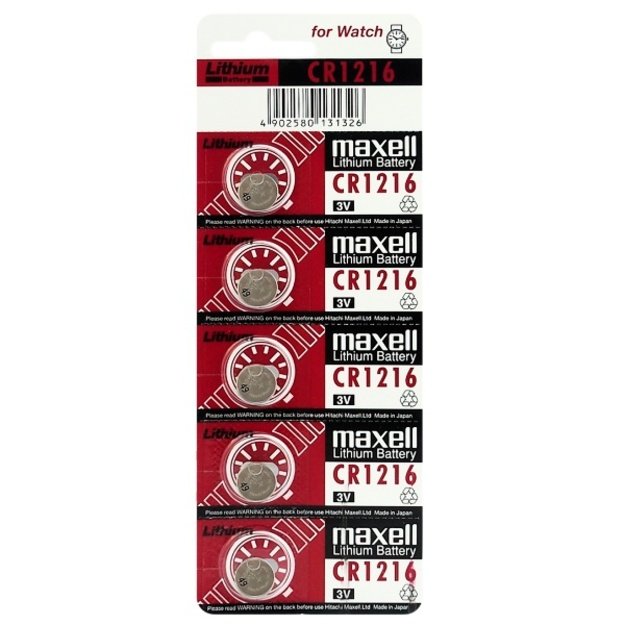 Maxell CR1216 elementas, 5 vnt.