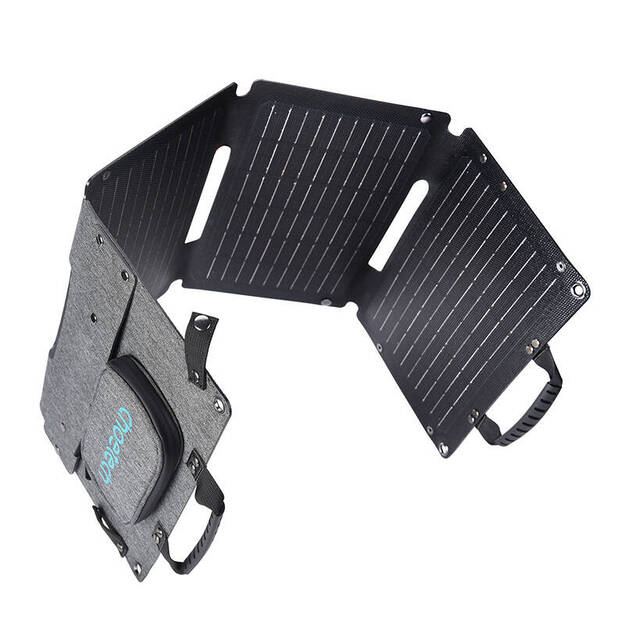 Choetech SC006 sulankstomas saulės įkroviklis 40W 1xUSB QC, 1xUSB-C PD (pilkas)