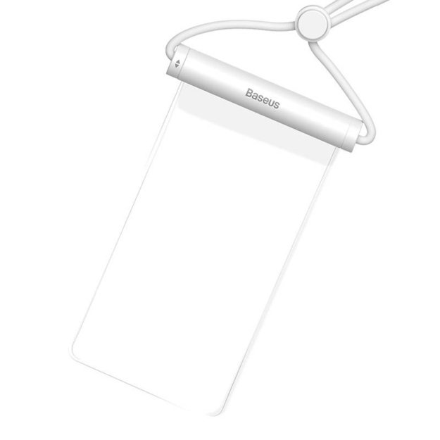 Vandeniui atsparus telefono dėklas Baseus AquaGlide su cilindriniu slydimo užraktu (baltas)