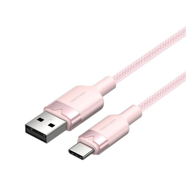 Кабель USB 2.0 A - USB-C 3A Vention CTNPH 2M (розовый)