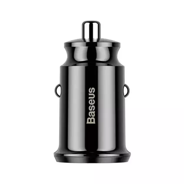 "Baseus Grain" 2x USB 5V 3,1 A automobilinis įkroviklis (juodas)