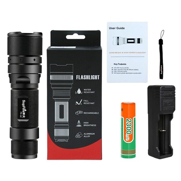 Supfire F3-L2, ZOOM, 1100lm, 300m žibintuvėlis