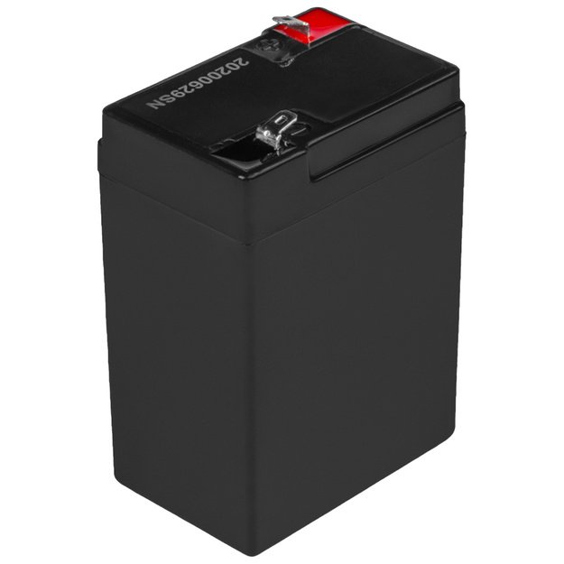 Techninės priežiūros nereikalaujantis AGM VRLA akumuliatorius AGM02 6V 4,5Ah (skirtas signalizacijos sistemai, kasos aparatui, žaislui)