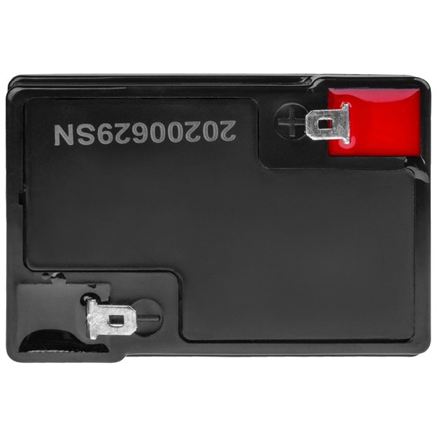 Techninės priežiūros nereikalaujantis AGM VRLA akumuliatorius AGM02 6V 4,5Ah (skirtas signalizacijos sistemai, kasos aparatui, žaislui)