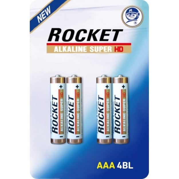 Rocket Alkaline HD AAA elementas, 4 vnt.